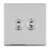 Eurolite Concealed 3mm 2 Gang 10Amp 2Way Toggle Switch Polished Chrome Plate - Polished Chrome