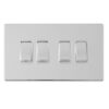 Eurolite Concealed 3mm 4 Gang 10Amp 2Way Switch - Polished Chrome