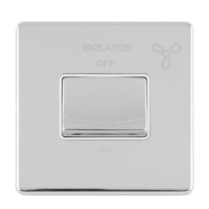 Eurolite Concealed 3mm 6Amp Fan Isolator Switch - Polished Chrome