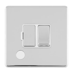 Eurolite Concealed 3mm 13Amp Switched Fuse Spur With Flex Outlet - Polished Chrome