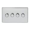 Eurolite Ecpc4D400Pcw 4 Gang 400W Push On Off 2Way Dimmer Switch Concealed Polished Chrome Plate Matching Knobs White Trim