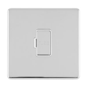 Eurolite Enuswfpcw 13Amp Unswitched Fuse Spur Polished Chrome Enhance Range White Trim