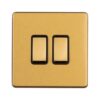 Eurolite Concealed 3mm 2 Gang 2Way Switch - Satin Brass