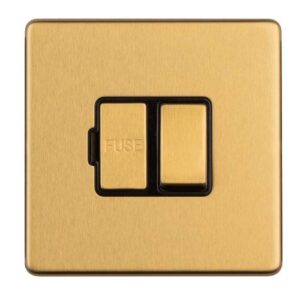 Eurolite Concealed 3mm 13Amp Switched Fuse Spur - Satin Brass