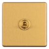 Eurolite Concealed 3mm 1 Gang 2 Way Toggle Switch - Satin Brass