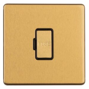 Eurolite Concealed 3mm 13Amp Un-Switched Fuse Spur - Satin Brass