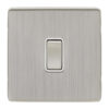 Eurolite Ecsn1Swsnw 1 Gang 10Amp 2Way Switch Concealed Satin Nickel Plate Matching Rocker White Trim