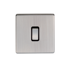 Eurolite Ecsnintsnb 1 Gang 10Amp Intermediate Switch Concealed Satin Nickel Plate Matching Rocker Black Trim