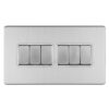 Eurolite Concealed 3mm 6 Gang 10Amp 2Way Switch - Stainless Steel