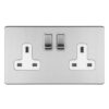 Eurolite Concealed 3mm 2 Gang 13Amp Dp Switched Socket - Stainless Steel