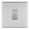 Eurolite Concealed 3mm 1 Gang Intermediate Switch - Stainless Steel