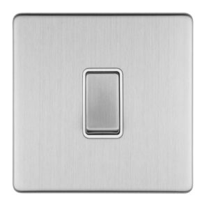 Eurolite Concealed 3mm 1 Gang Intermediate Switch - Stainless Steel