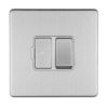 Eurolite Concealed 3mm 13Amp Switched Fuse Spur - Stainless Steel