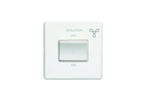 Eurolite Ecwfsww 6Amp Fan Isolator Switch Flat Concealed White Plate White Rocker