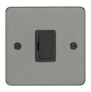 Eurolite Efbnuswfbnb 13Amp Unswitched Fuse Spur Enhance Flat Black Nickel Plate Matching Black Trim