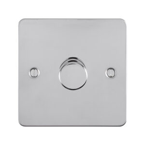 Eurolite Efpss1D400 1 Gang 400W Push On Off 2Way Dimmer Switch Enhance Flat Polished Stainless Steel Plate Matching Knob