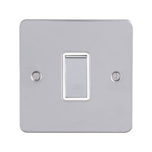 Eurolite Efpssintpsw 1 Gang 10Amp Intermediate Switch Enhance Flat Polished Stainless Steel Plate Matching Rocker White Trim