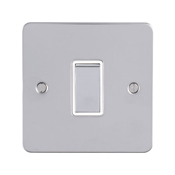 Eurolite Efpssintpsw 1 Gang 10Amp Intermediate Switch Enhance Flat Polished Stainless Steel Plate Matching Rocker White Trim