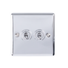 Eurolite Efpsst2Sw 2 Gang Toggle Switch 2X10Amp 2Way Enhance Flat Polished Stainless Steel Plate