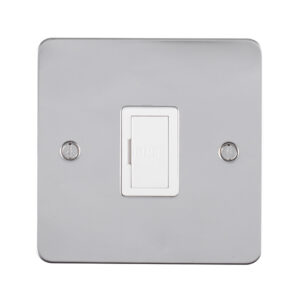 Eurolite Efpssuswfpsw 13Amp Unswitched Fuse Spur Enhance Flat Polished Stainless Steel Plate Matching White Trim