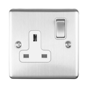 Eurolite Enhance Decorative 1 Gang Socket - Satin Stainless