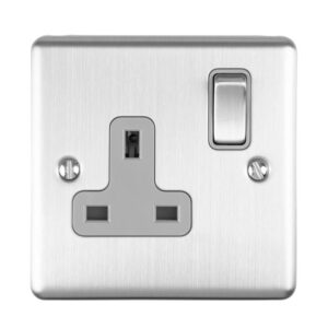 Eurolite Enhance Decorative 1 Gang Socket - Satin Stainless
