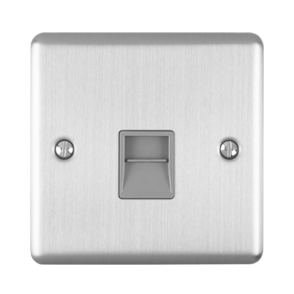 Eurolite En1Mssg 1 Gang Master Telephone Socket Satin Enhance Range Grey Trim