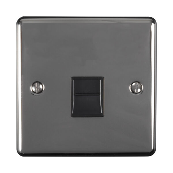 Eurolite En1Slbnb 1 Gang Slave Telephone Socket Black Nickel Enhance Range Black Trim