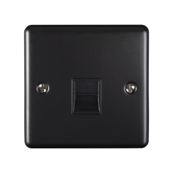 Eurolite En1Slmbb 1 Gang Slave Telephone Socket Matt Black Enhance Range Black Trim