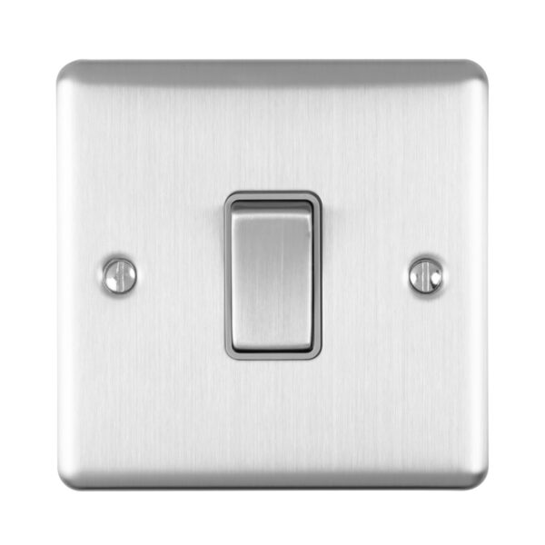 Eurolite En1Swssg 1 Gang 10Amp 2Way Switch Satin Enhance Range Grey Trim