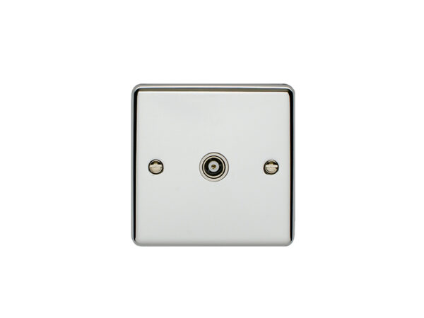 Eurolite En1Tvpcw 1 Gang Tv Coaxial Socket Polished Chrome Enhance Range White Trim