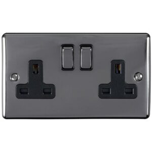 Eurolite Enhance Decorative 2 Gang Socket - Black Nickel