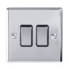 Eurolite Enhance Decorative 2 Gang Switch - Polished Chrome
