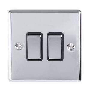 Eurolite Enhance Decorative 2 Gang Switch - Polished Chrome