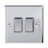 Eurolite Enhance Decorative 2 Gang Switch - Polished Chrome