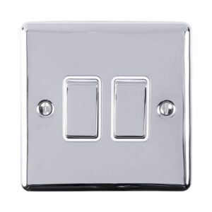 Eurolite Enhance Decorative 2 Gang Switch - Polished Chrome