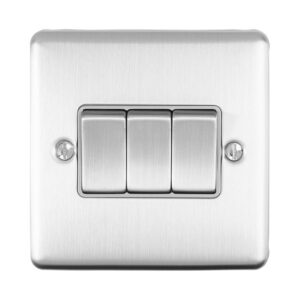 Eurolite Enhance Decorative 3 Gang Switch - Satin Stainless
