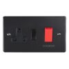 Eurolite Enhance Decorative 45Amp Switch With A Socket - Matt Black
