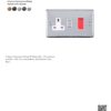 Eurolite Enhance Decorative 45Amp Switch With A Socket - Polished Chrome