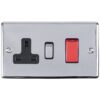 Eurolite Enhance Decorative 45Amp Switch With A Socket - Polished Chrome