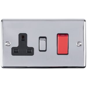 Eurolite Enhance Decorative 45Amp Switch With A Socket - Polished Chrome