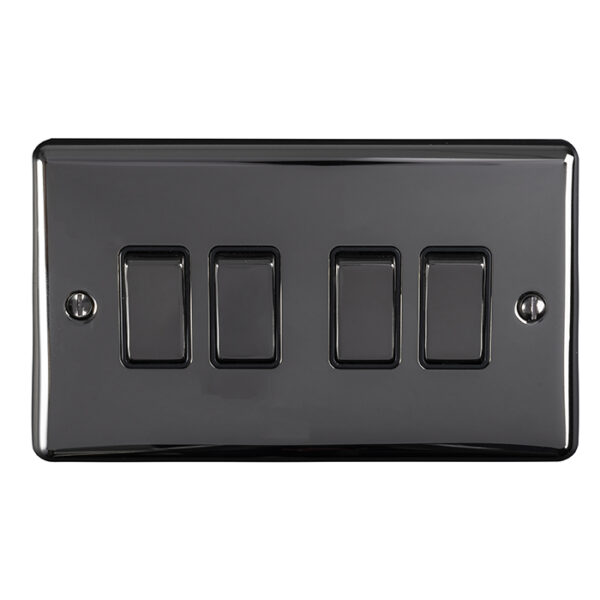 Eurolite En4Swbnb 4 Gang 10Amp 2Way Switch Black Nickel Enhance Range Black Trim