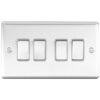 Eurolite Enhance Decorative 4 Gang Switch - Satin Stainless