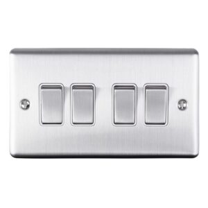 Eurolite Enhance Decorative 4 Gang Switch - Satin Stainless