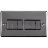 Eurolite En6Swbnb 6 Gang 10Amp 2Way Switch Black Nickel Enhance Range Black Trim