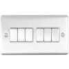 Eurolite Enhance Decorative 6 Gang Switch - Satin Stainless