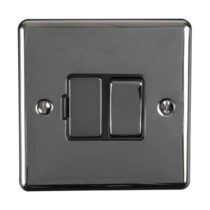 Eurolite Enswfbnb 13Amp Dp Switched Fuse Spur Black Nickel Enhance Range Black Trim