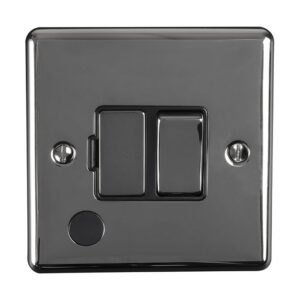 Eurolite Enswffobnb 13Amp Dp Switched Fuse Spur With Flex Outlet Black Nickel Enhance Range Black Trim