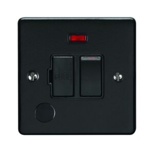 Eurolite Enswffombb 13Amp Dp Switched Fuse Spur With Flex Outlet Matt Black Enhance Range Black Trim