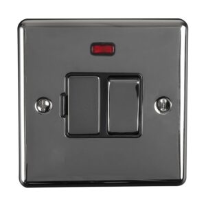 Eurolite Enswfnbnb 13Amp Dp Switched Fuse Spur With Neon Black Nickel Enhance Range Black Trim